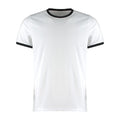 White-Black - Front - Kustom Kit Mens Ringer Fashion T-Shirt