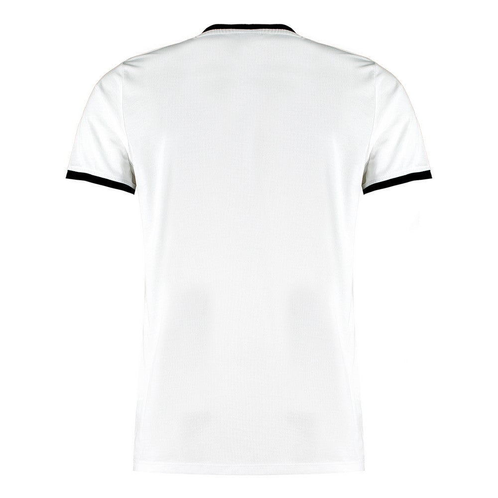 White-Black - Back - Kustom Kit Mens Ringer Fashion T-Shirt