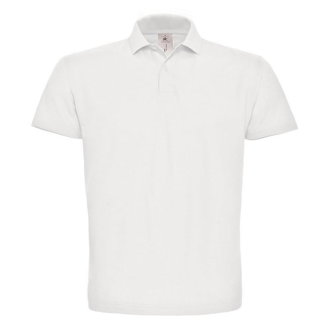 White - Front - B&C Mens ID.001 Cotton Polo Shirt
