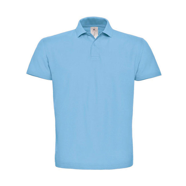 Light Blue - Front - B&C Mens ID.001 Cotton Polo Shirt