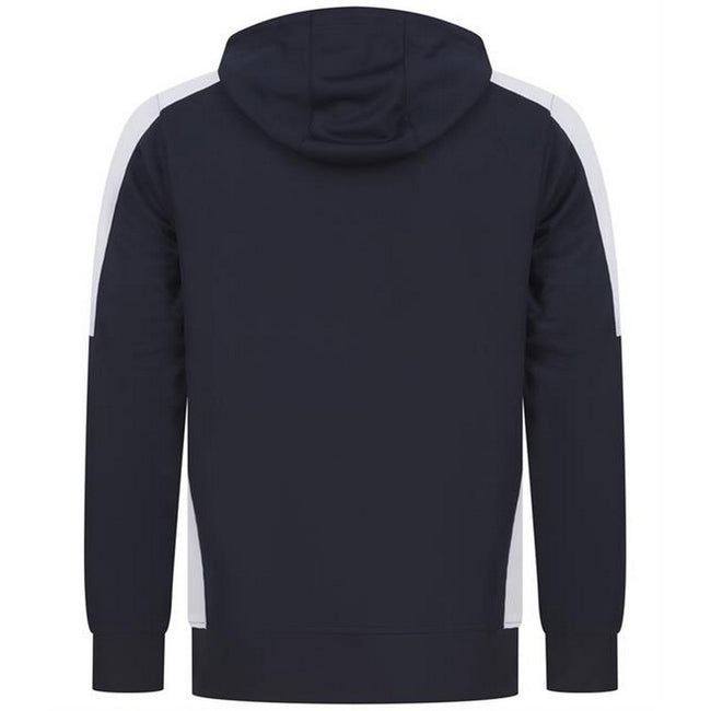 Navy-White - Back - Finden & Hales Unisex Adult Team Contrast Panel Hoodie