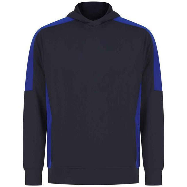 Black-Royal Blue - Front - Finden & Hales Unisex Adult Team Contrast Panel Hoodie