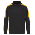 Black-Gold - Front - Finden & Hales Unisex Adult Team Contrast Panel Hoodie
