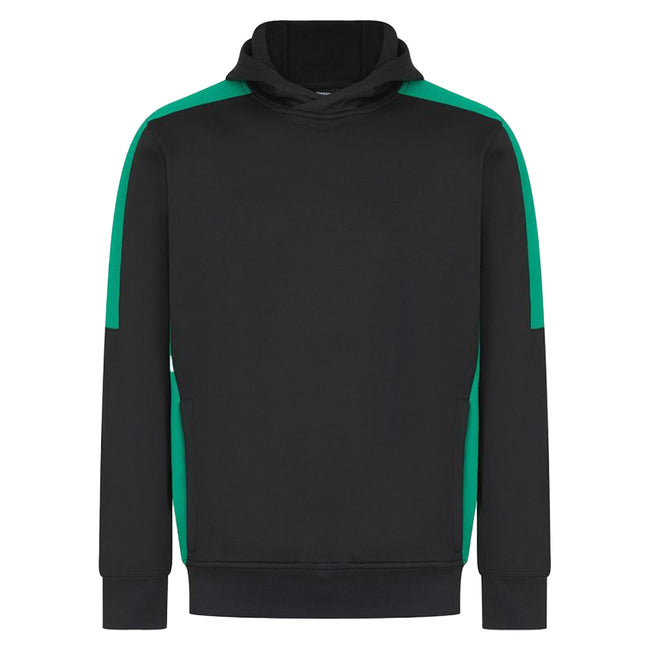 Black-Emerald - Front - Finden & Hales Unisex Adult Team Contrast Panel Hoodie