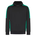 Black-Emerald - Front - Finden & Hales Unisex Adult Team Contrast Panel Hoodie