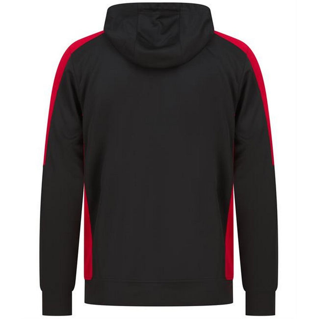 Black-Red - Back - Finden & Hales Unisex Adult Team Contrast Panel Hoodie
