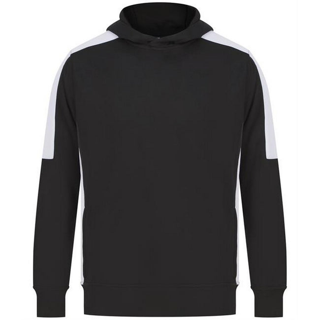 Black-White - Front - Finden & Hales Unisex Adult Team Contrast Panel Hoodie