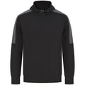Black-Gunmetal Grey - Front - Finden & Hales Unisex Adult Team Contrast Panel Hoodie