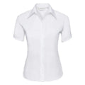 White - Front - Russell Collection Womens-Ladies Ultimate Non-Iron Short-Sleeved Shirt