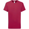 Cranberry - Front - Fruit of the Loom Childrens-Kids Iconic 195 Plain T-Shirt