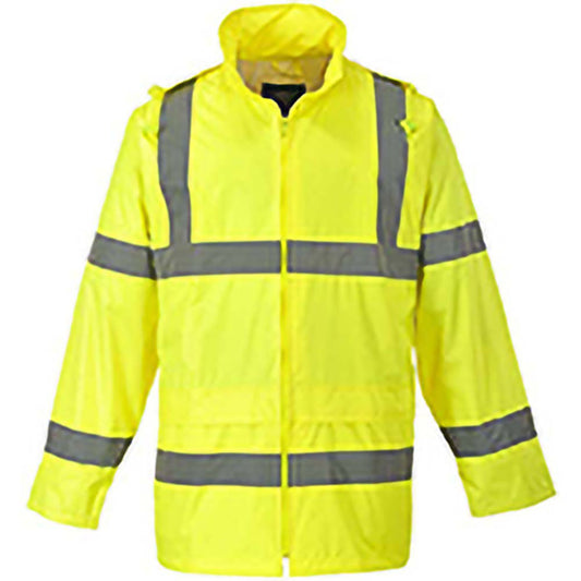 Yellow - Front - Portwest Hi-Vis Rain Jacket (H440) - Safetywear - Workwear