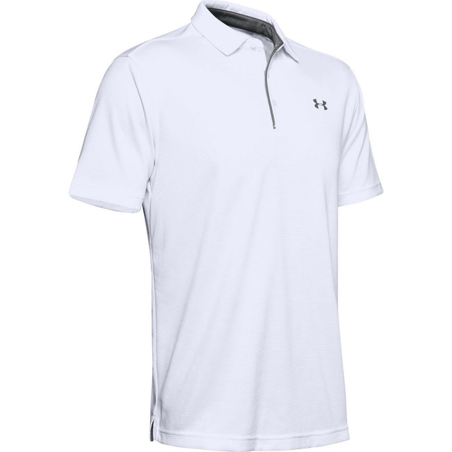 White-Graphite - Front - Under Armour Mens Tech Polo Shirt