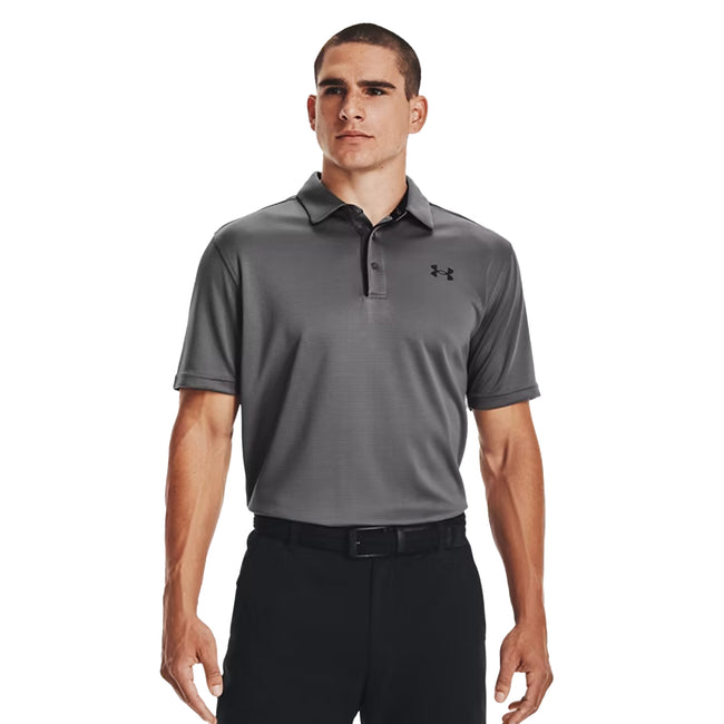 Graphite-Black - Side - Under Armour Mens Tech Polo Shirt