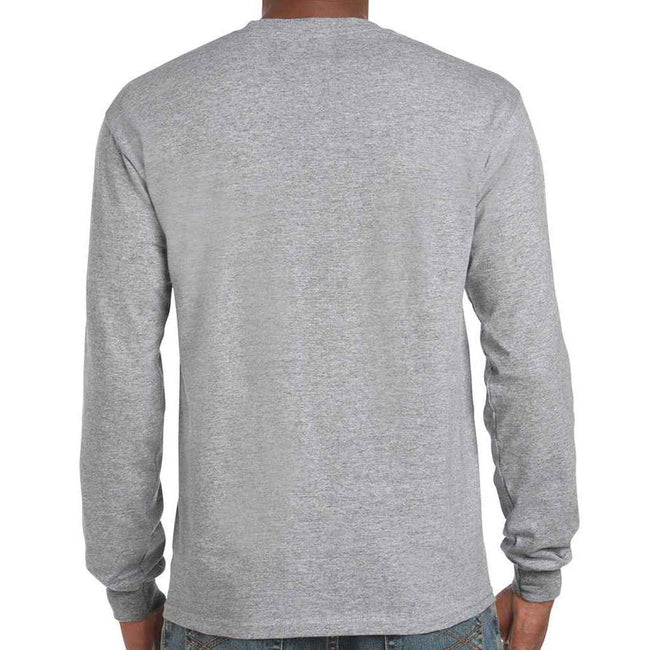 Sports Grey - Back - Gildan Unisex Adult Ultra Cotton Plain Long-Sleeved T-Shirt