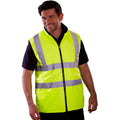 Yellow - Back - Yoko Unisex Adult Reversible Fleece Hi-Vis Body Warmer