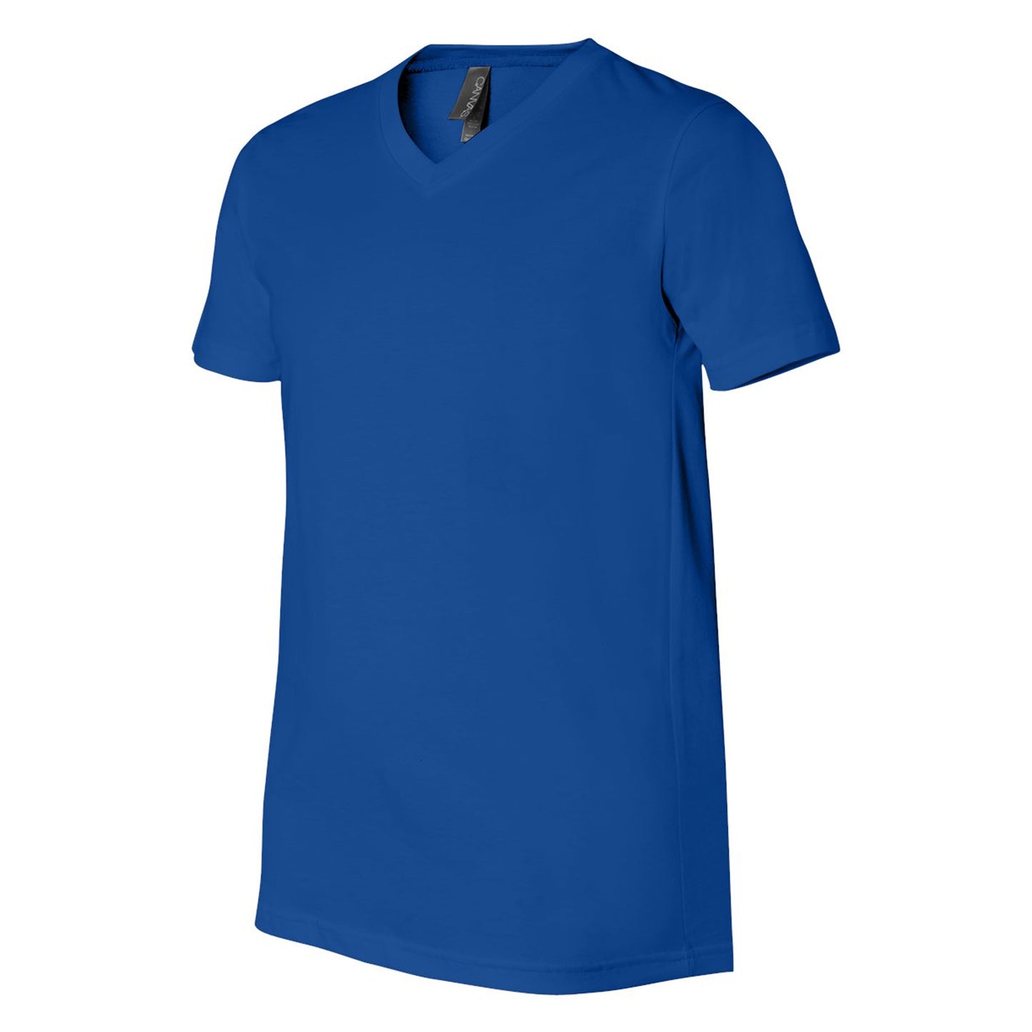 True Royal - Side - Bella + Canvas Unisex Adult Jersey V Neck T-Shirt