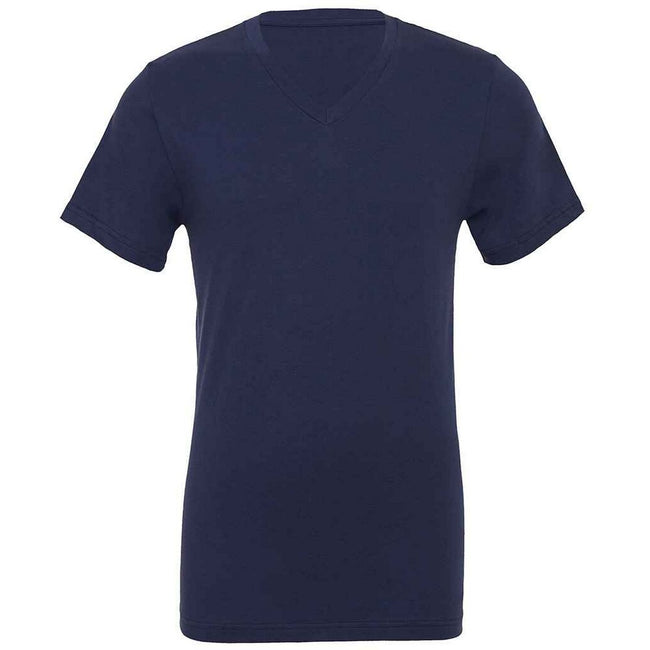 Navy - Front - Bella + Canvas Unisex Adult Jersey V Neck T-Shirt