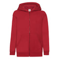 Red - Front - Fruit Of The Loom Childrens-Kids Classic Full Zip Hoodie