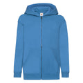 Azure Blue - Front - Fruit Of The Loom Childrens-Kids Classic Full Zip Hoodie