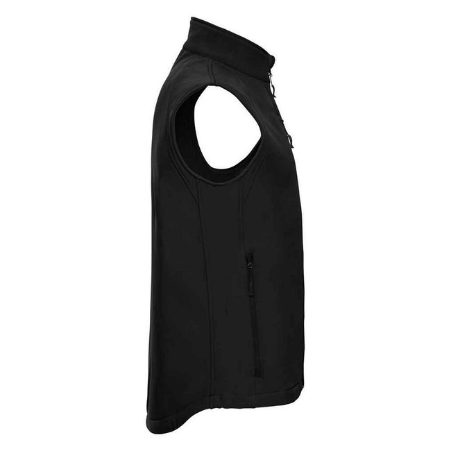 Black - Side - Russell Mens Softshell Gilet