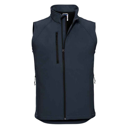 French Navy - Front - Russell Mens Softshell Gilet