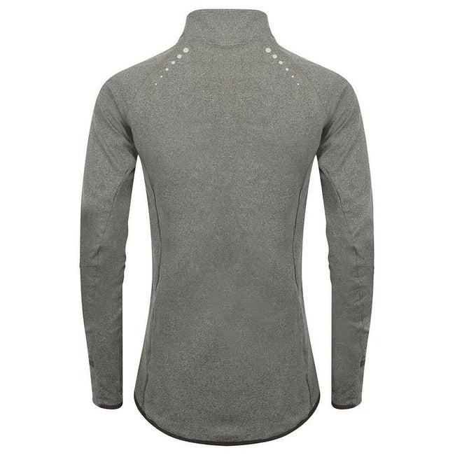Grey Marl - Back - Tombo Womens-Ladies Performance Quarter Zip Long-Sleeved Top