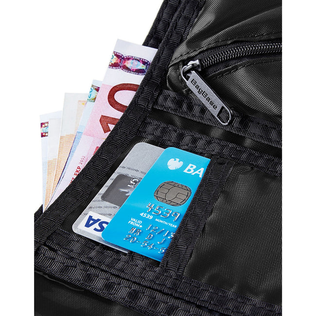 Black - Back - Bagbase Knitted Ripper Wallet