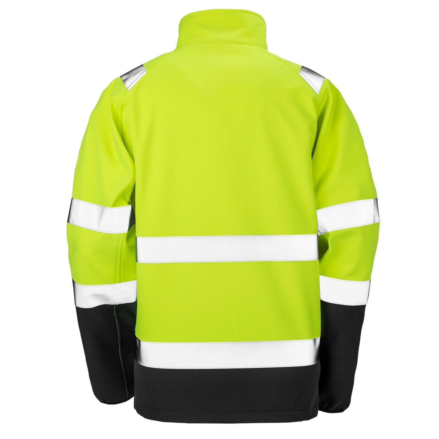 Fluorescent Yellow - Back - SAFE-GUARD by Result Unisex Adult Hi-Vis Softshell Printable Safety Jacket
