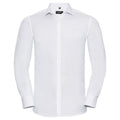 White - Front - Russell Collection Mens Ultimate Stretch Long-Sleeved Shirt