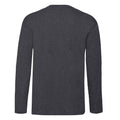 Dark Heather Grey - Back - Fruit of the Loom Mens Valueweight Heather Long-Sleeved T-Shirt