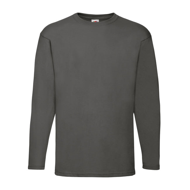 Light Graphite - Front - Fruit of the Loom Mens Valueweight Heather Long-Sleeved T-Shirt