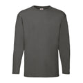 Light Graphite - Front - Fruit of the Loom Mens Valueweight Heather Long-Sleeved T-Shirt