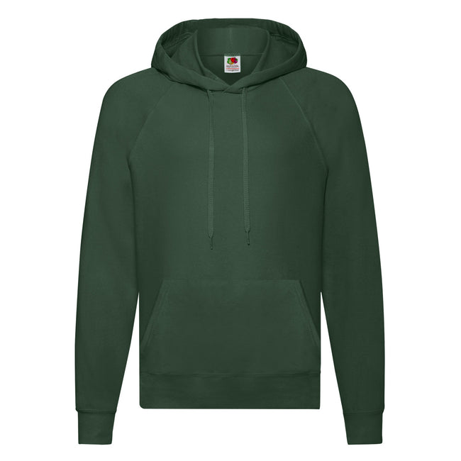 Bottle Green - Front - Fruit of the Loom Unisex Adult Lightweight Hooded Sweatshirt