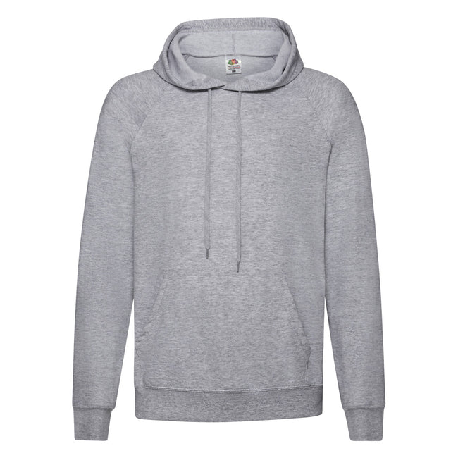Heather Grey - Front - Fruit of the Loom Unisex Adult Lightweight Hooded Sweatshirt