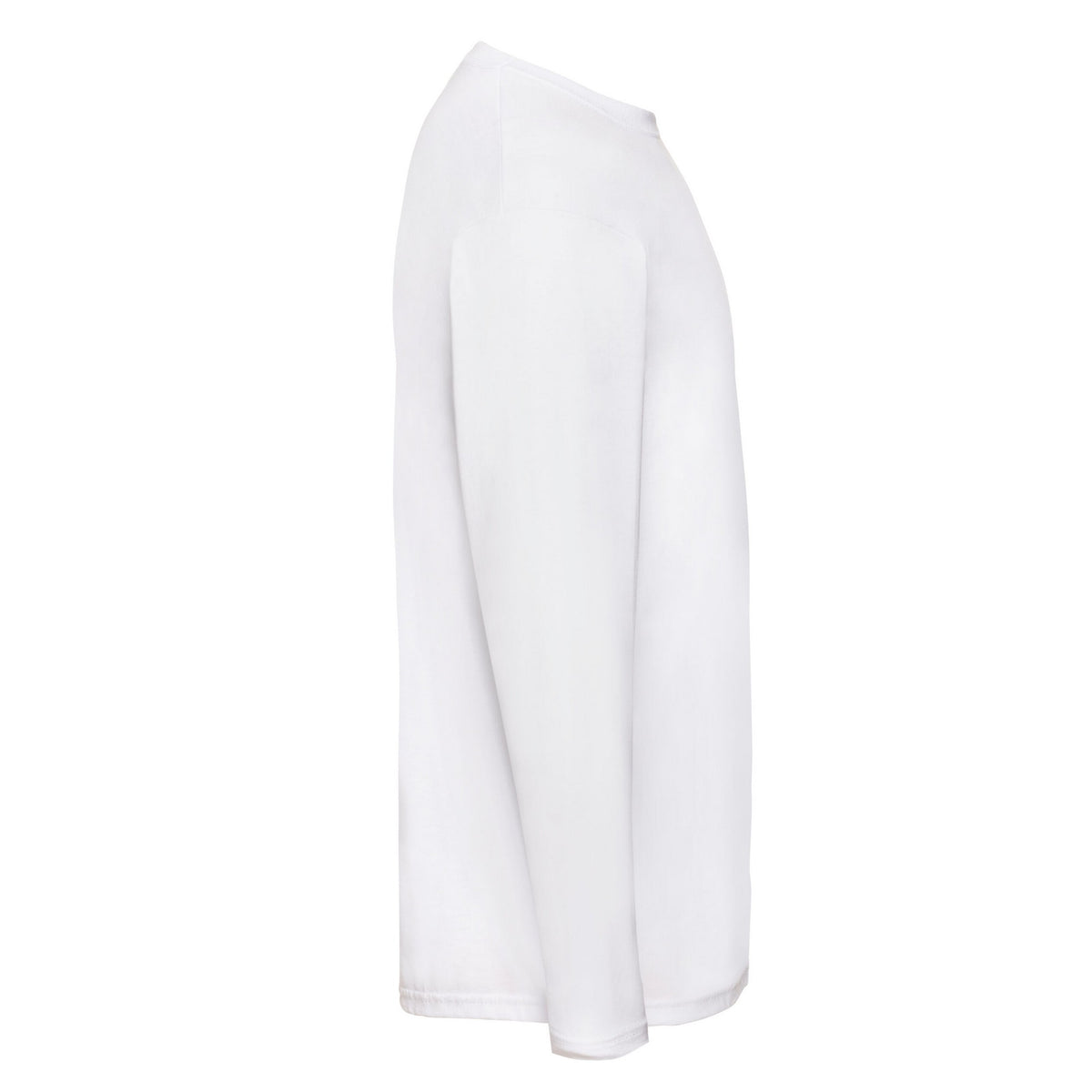 White - Side - Fruit of the Loom Mens Valueweight Long-Sleeved T-Shirt
