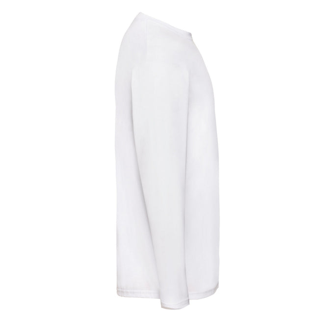 White - Side - Fruit of the Loom Mens Valueweight Long-Sleeved T-Shirt