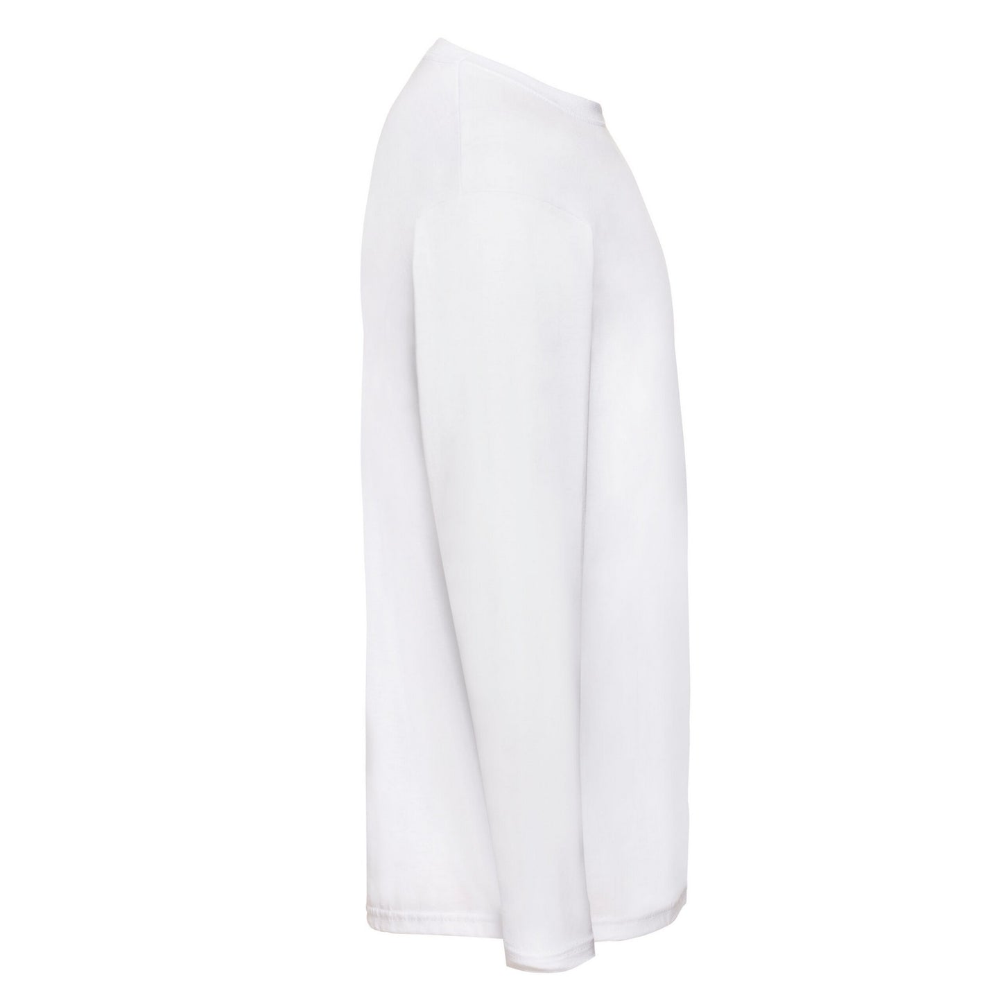White - Side - Fruit of the Loom Mens Valueweight Long-Sleeved T-Shirt