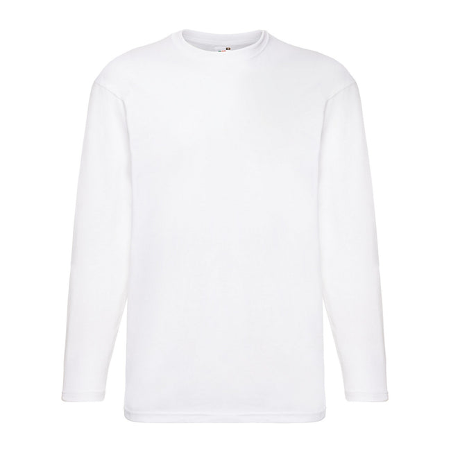 White - Front - Fruit of the Loom Mens Valueweight Long-Sleeved T-Shirt