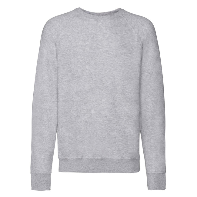 Heather Grey - Front - Fruit of the Loom Unisex Adult Lightweight Raglan Sweatshirt