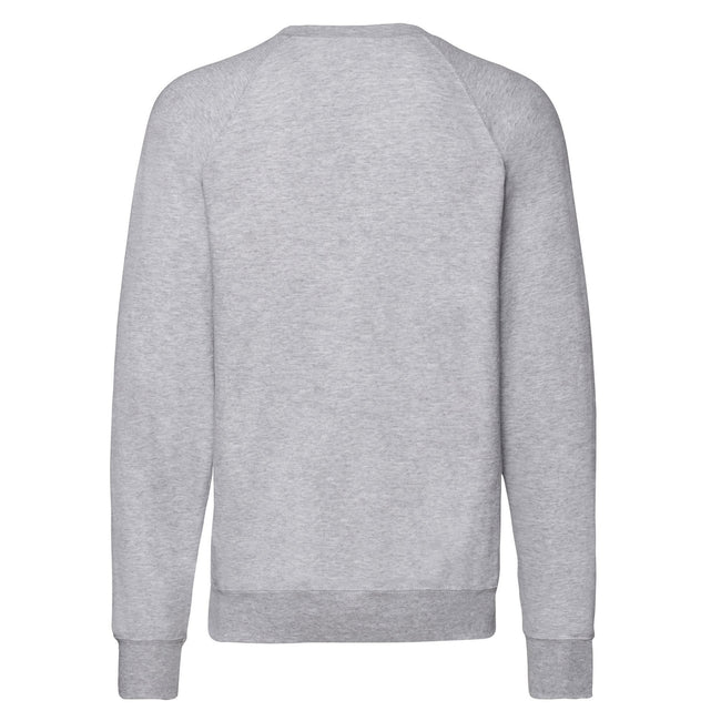 Heather Grey - Back - Fruit of the Loom Unisex Adult Lightweight Raglan Sweatshirt