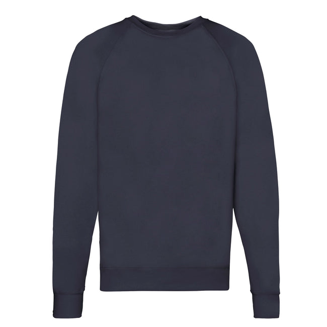 Deep Navy - Front - Fruit of the Loom Unisex Adult Lightweight Raglan Sweatshirt