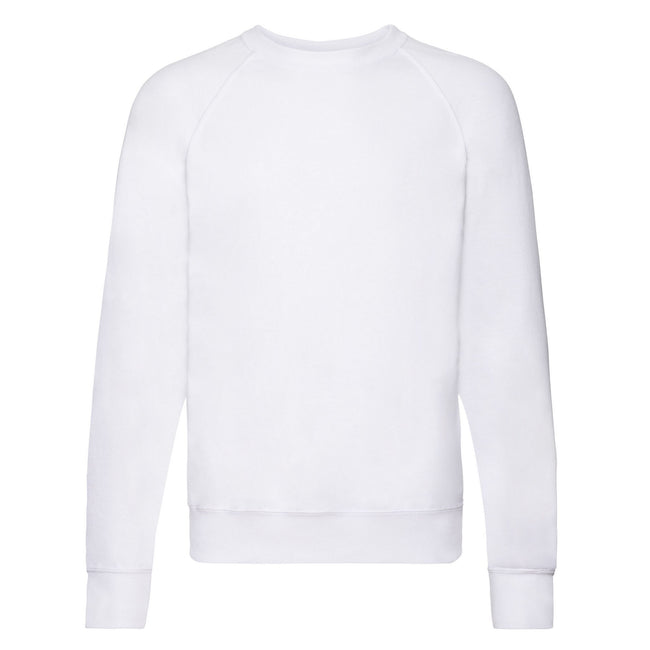White - Front - Fruit of the Loom Unisex Adult Lightweight Raglan Sweatshirt