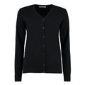Black - Front - Kustom Kit Womens-Ladies Arundel V Neck Long-Sleeved Cardigan
