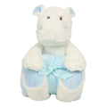White-Blue - Front - Mumbles Hippo Plush Toy