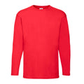 Red - Front - Fruit of the Loom Mens Valueweight Long-Sleeved T-Shirt