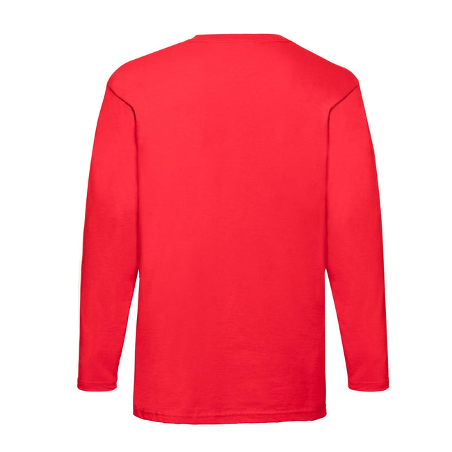 Red - Back - Fruit of the Loom Mens Valueweight Long-Sleeved T-Shirt