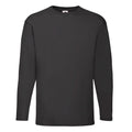 Black - Front - Fruit of the Loom Mens Valueweight Long-Sleeved T-Shirt