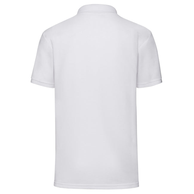 White - Back - Fruit of the Loom Mens 65-35 Polycotton Pique Polo Shirt