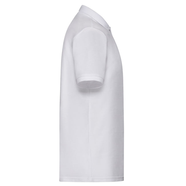 White - Side - Fruit of the Loom Mens 65-35 Polycotton Pique Polo Shirt