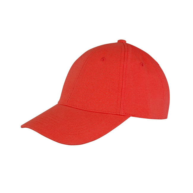 Red - Front - Result Headwear Memphis 6 Panel Brushed Cotton Low Profile Baseball Cap